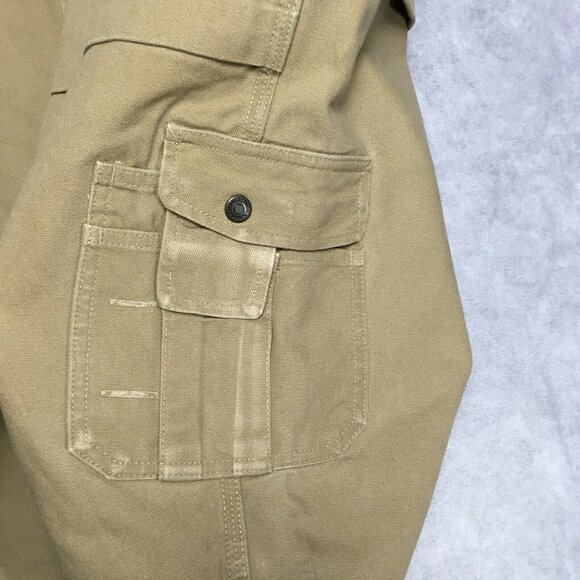 Blaklader Mens Cargo Work Pants size 42x32 Brown Thick‎ Canvas Pockets Trades - Picture 7 of 16